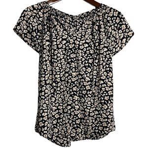 Waterschic Fantasy Fluttering Floral Blouse Black and white Size Small
